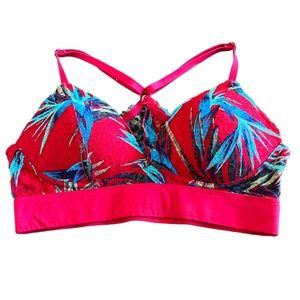 PINK Victoria Secret Padded Pullover Bra Womens M Birds of Paradise Red